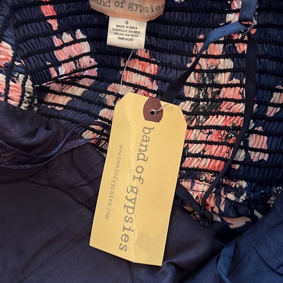 NWT Band of Gypsies Blue Pink Floral Dress Size Small - Picture 5 of 5